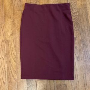 Burgundy pencil skirt